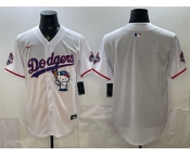 Men's Los Angeles Dodgers Blank White Hello Kitty Night 2025 World Series Champions Patch Stitched Baseball Jersey