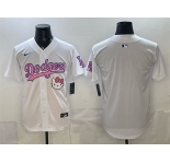Men's Los Angeles Dodgers Blank White Hello Kitty Night Stitched Baseball Jersey