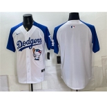 Men's Los Angeles Dodgers Blank White Royal Hello Kitty Vapor Limited Stitched Baseball Jersey