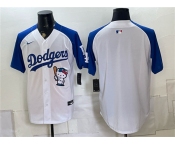 Men's Los Angeles Dodgers Blank White Royal Hello Kitty Vapor Limited Stitched Baseball Jersey