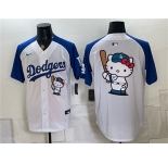 Men's Los Angeles Dodgers Hello Kitty White Royal Vapor Limited Stitched Baseball Jersey
