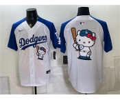 Men's Los Angeles Dodgers Hello Kitty White Royal Vapor Limited Stitched Baseball Jersey