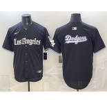 Men's Los Angeles Dodgers Team Big Logo Black 'Gothic Edition' Vapor Premier Limited Stitched Baseball Jersey
