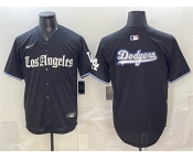 Men's Los Angeles Dodgers Team Big Logo Black 'Gothic Edition' Vapor Premier Limited Stitched Baseball Jersey
