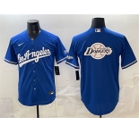 Men's Los Angeles Dodgers Team Big Logo Royal Alternate Stadium Stitched Baseball Jerseys