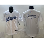 Men's Los Angeles Dodgers Team Big Logo White Alternate Stadium Stitched Baseball Jersey