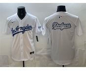 Men's Los Angeles Dodgers Team Big Logo White Alternate Stadium Stitched Baseball Jersey