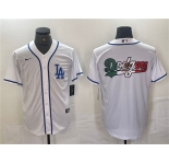 Men's Los Angeles Dodgers Team Big Logo White Cool Base Stitched Baseball Jersey