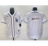 Men's Los Angeles Dodgers Team Big Logo White Cool Base Stitched Baseball Jerseys