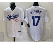 Men's Los Angeles Dodgers x KAWS #17 大谷翔平 White Vapor Premier Limited Stitched Baseball Jersey