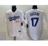 Men's Los Angeles Dodgers x KAWS #17 Shohei Ohtani White Vapor Premier Limited Stitched Baseball Jersey