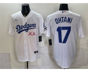 Men's Los Angeles Dodgers x KAWS #17 Shohei Ohtani White Vapor Premier Limited Stitched Baseball Jersey