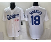 Men's Los Angeles Dodgers x KAWS #18 Yoshinobu Yamamoto White Vapor Premier Limited Stitched Baseball Jersey