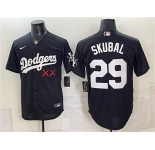Men's Los Angeles Dodgers x KAWS #29 Tarik Skubal Black Vapor Premier Limited Stitched Baseball Jersey