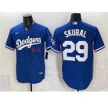 Men's Los Angeles Dodgers x KAWS #29 Tarik Skubal Royal Vapor Premier Limited Stitched Baseball Jersey