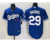 Men's Los Angeles Dodgers x KAWS #29 Tarik Skubal Royal Vapor Premier Limited Stitched Baseball Jersey