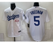 Men's Los Angeles Dodgers x KAWS #5 Freddie Freeman White Vapor Premier Limited Stitched Baseball Jersey