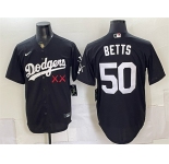 Men's Los Angeles Dodgers x KAWS #50 Mookie Betts Black Vapor Premier Limited Stitched Baseball Jersey