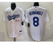 Men's Los Angeles Dodgers x KAWS #8 Enrique Hernández White Vapor Premier Limited Stitched Baseball Jersey