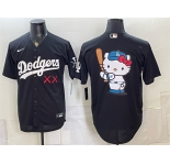 Men's Los Angeles Dodgers x KAWS Team Big Logo Black Vapor Premier Limited Stitched Baseball Jersey