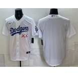 Men's Los Angeles Dodgers x KAWS White Vapor Premier Limited Stitched Baseball Jersey