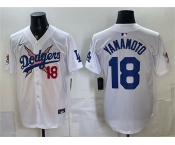 Men's Los Angeles Dodgers x One Piece #18 Yoshinobu Yamamoto White Vapor Premier Limited Stitched Baseball Jersey