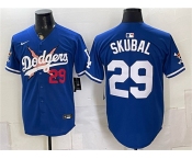 Men's Los Angeles Dodgers x One Piece #29 Tarik Skubal Royal Alternate Stadium Stitched Baseball Jersey