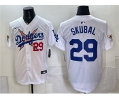Men's Los Angeles Dodgers x One Piece #29 Tarik Skubal White Vapor Premier Limited Baseball Jersey