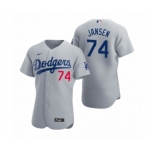 Men's Los Angeles Dodgers#74 Kenley Jansen Nike Gray Authentic 2020 Alternate Jersey