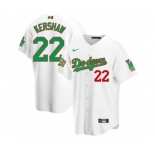 Men's Nike Los Angeles Dodgers #22 Clayton Kershaw Mexico White Stitched Baseball Jersey