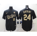 Men's Nike Los Angeles Dodgers #24 Kobe Bryant Black Fashion Edition Baseball Jersey