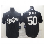 Men's Nike Los Angeles Dodgers #50 Mookie Betts Black Authentic Jersey