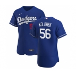 Men's Nike Los Angeles Dodgers #56 Adam Kolarek Royal Alternate 2020 Authentic Player Baseball Jersey