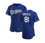 Men's Nike Los Angeles Dodgers #81 Victor Gonzalez Royal Alternate 2020 Authentic Player Baseball Jersey