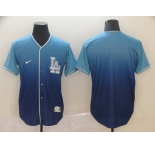 Men's Nike Los Angeles Dodgers BLank Blue Drift Fashion MLB Jersey