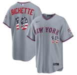 Men's New York Mets #19 Bo Bichette Gray USA 250 Fourth of July Home Stitched Baseball Jersey