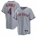Men's New York Mets #4 Francisco Alvarez Gray 2025 Limited Stitched Baseball Jersey