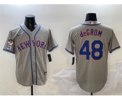Men's New York Mets #48 Jacob DeGrom Grey 2025 Spring Training Cool Base Stitched Baseball Jersey