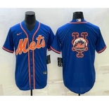 Men's New York Mets Big Logo Navy Blue Cool Base Stitched Baseball Jerseys