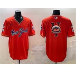 Men's New York Mets Team Big Logo Orange 2025 Spring Training Stitched Baseball Jersey