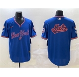 Men's New York Mets Team Big Logo Royal 2025 Spring Training Stitched Baseball Jersey