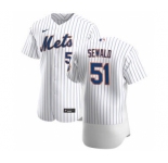 Men's Nike New York Mets #51 Paul Sewald White Home 2020 Authentic Player Baseball Jersey