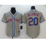 Nike Men's New York Mets #20 Pete Alonso Grey Alternate Home Cool Base Baseball Jersey