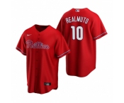 Men's Nike Philadelphia Phillies #10 J.T. Realmuto Red Alternate Stitched Baseball Jersey