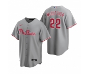 Men's Nike Philadelphia Phillies #22 Andrew McCutchen Gray Road Stitched Baseball Jersey