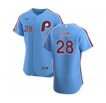 Men's Nike Philadelphia Phillies #28 Alec Bohm Light Blue Alternate 2020 Authentic Player Baseball Jersey