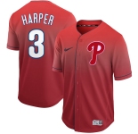 Men's Nike Philadelphia Phillies #3 Bryce Harper Red Drift Fashion MLB Jersey