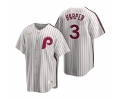 Men's Nike Philadelphia Phillies #3 Bryce Harper White Cooperstown Collection Home Stitched Baseball Jersey