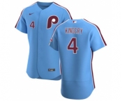 Men's Nike Philadelphia Phillies #4 Scott Kingery Light Blue Alternate 2020 Authentic Player Baseball Jersey