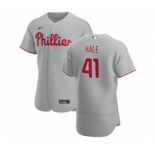 Men's Nike Philadelphia Phillies #41 David Hale Gray Road 2020 Authentic Player Baseball Jersey